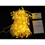 Sectiune Instalatie de Craciun, Flippy®, Tip Turturi, Fara Alimentator, 5m, 143 LED-uri, 8 Jocuri de Lumini, Fir Transparent, Lumina Alb Cald, IP44, Interconectabila - vivimall.ro