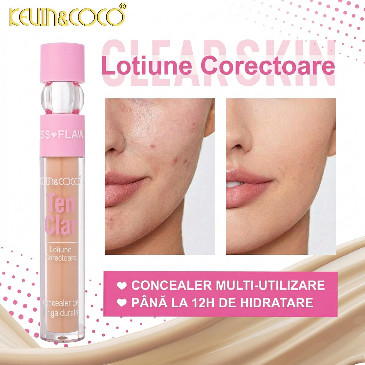 Corector Lichid pentru Ten, Kevin Coco, Clear Skin, Nuanta Cedar - vivimall.ro