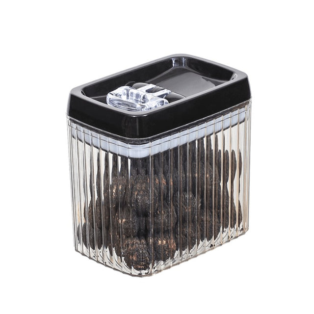 Recipient din Plastic, Vivimall, pentru Alimente/Obiecte, Inchidere Ermetica, Textura Ondulata, 15 x 10 x 15.5 cm, 1.5 l, Transparent - vivimall.ro