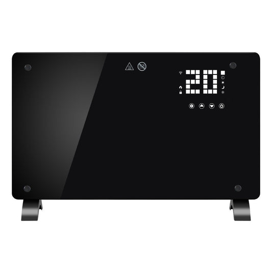 Convector Electric, Flippry, 2000W, Wi-Fi, Termostat, afisaj LED, Touch Screen, Control din Telefon, 82.3x12x45.6 cm, Negru - vivimall.ro