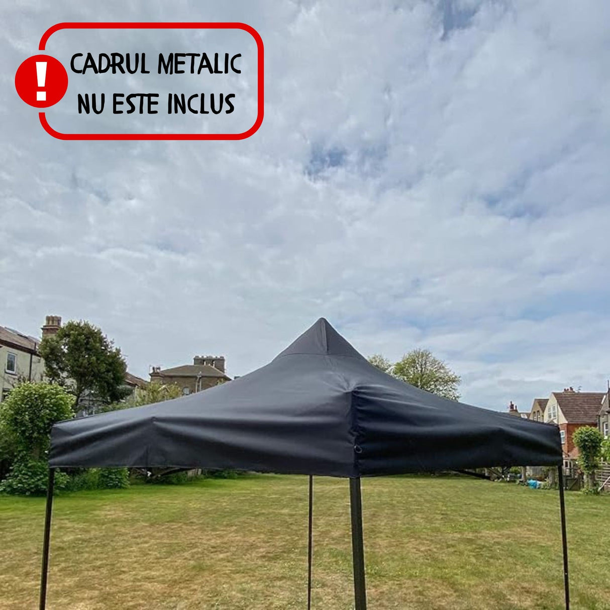 Copertină pavilion cort Flippy pliată pentru depozitare, dimensiune 3x3 m, material 420D negru