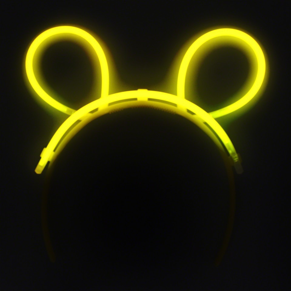 Cordeluță decorativă fluorescentă galben din plastic, vedere frontală, accesoriu petrecere Vivimall