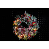 Coronita de Craciun pentru usa, Multicolor, 40 cm, PVC, Artificiala, Decorata, cu LED, Interior/Exterior, Vivimall - vivimall.ro