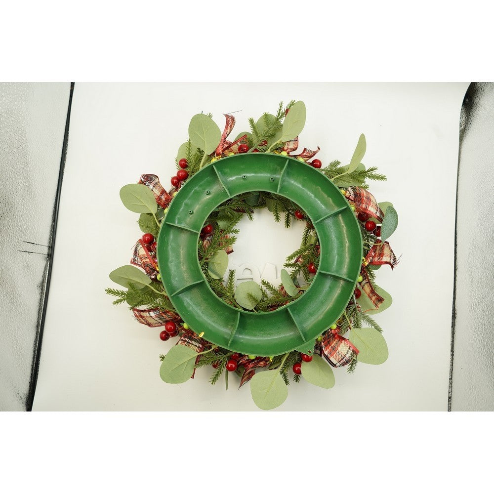Coronita De Craciun Pentru Usa, 40 Cm, Pvc, Artificiala, Decorata, Cu Led, Interior/Exterior