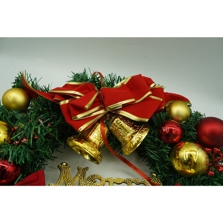 Coronita De Craciun Pentru Usa, Rosu//Verde, 40 Cm, Pvc, Artificiala, Decorata, Interior/Exterior