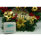 Coronita de Craciun pentru usa, Rosu/Auriu/Verde, 40 cm, PVC, Artificiala, Decorata, Interior/Exterior, Vivimall - vivimall.ro