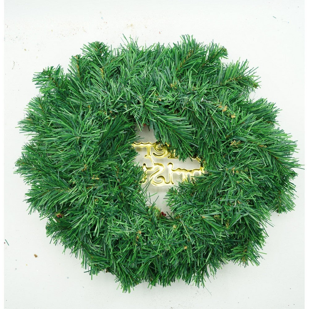 Coronita De Craciun Pentru Usa, Rosu--Verde, 40 Cm, Pvc, Artificiala, Decorata, Interior/Exterior