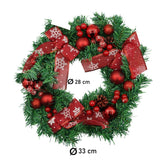 Coronita De Craciun Pentru Usa, Rosu/, 35 Cm, Pvc, Artificiala, Decorata, Interior/Exterior