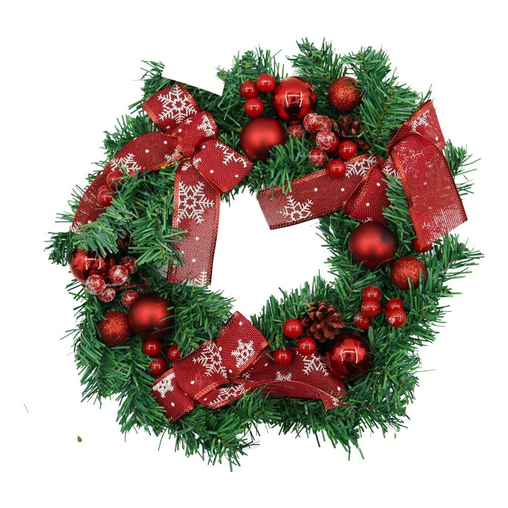 Coronita De Craciun Pentru Usa, Rosu/, 35 Cm, Pvc, Artificiala, Decorata, Interior/Exterior