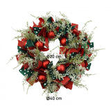Coronita De Craciun Pentru Usa, Rosu/, 40 Cm, Pvc, Artificiala, Decorata, Cu Led, Interior/Exterior