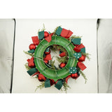 Coronita De Craciun Pentru Usa, Rosu/, 40 Cm, Pvc, Artificiala, Decorata, Cu Led, Interior/Exterior
