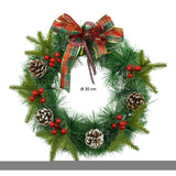 Coronita De Craciun Pentru Usa, Rosu-, 40 Cm, Pvc, Artificiala, Decorata, Interior/Exterior