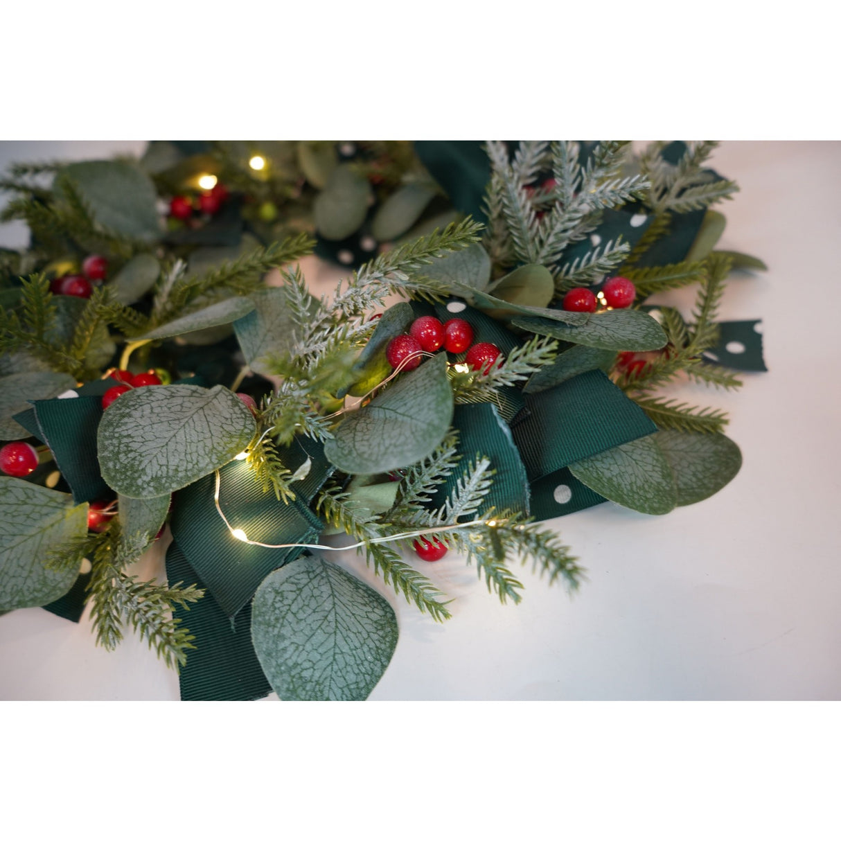 Coronita De Craciun Pentru Usa, Rosu-, 40 Cm, Pvc, Artificiala, Decorata, Interior/Exterior