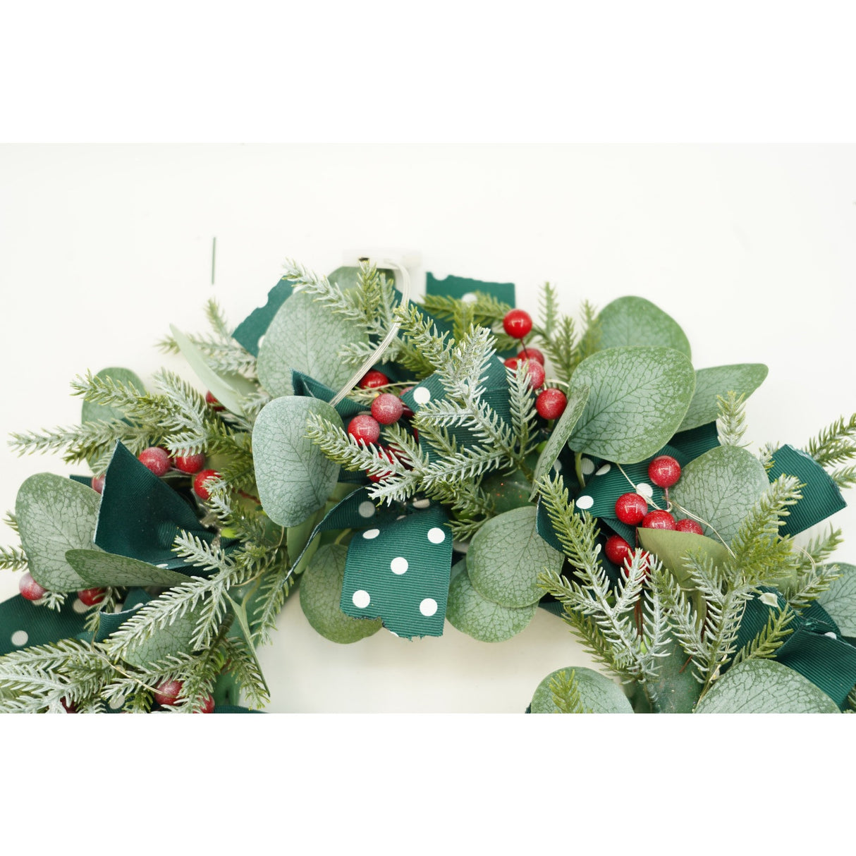 Coronita De Craciun Pentru Usa, Rosu-, 40 Cm, Pvc, Artificiala, Decorata, Interior/Exterior
