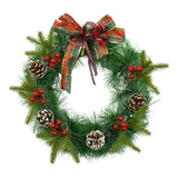 Coronita De Craciun Pentru Usa, Rosu-, 40 Cm, Pvc, Artificiala, Decorata, Interior/Exterior