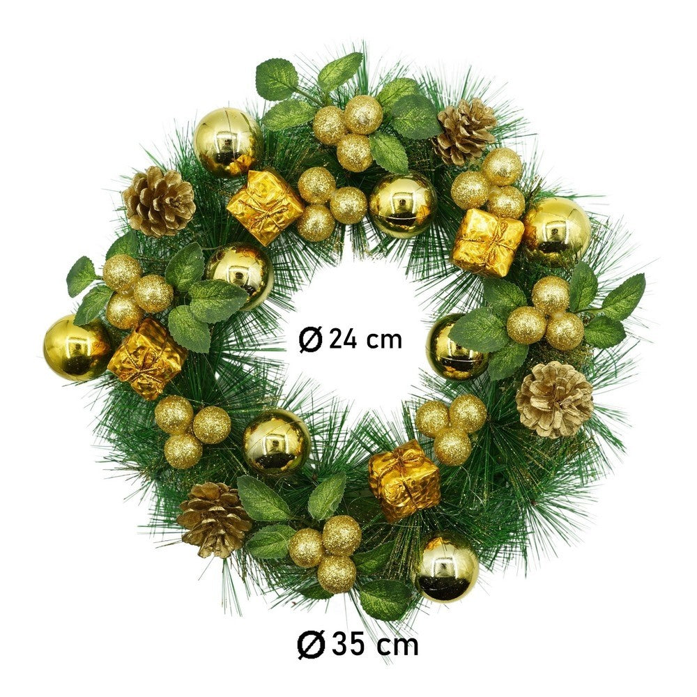 Coronita De Craciun Pentru Usa, Verde/, 35 Cm, Pvc, Artificiala, Decorata, Interior/Exterior