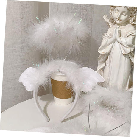 Coronita de Ingeras pentru Copii, Flippy, Bentita cu Aura, Marime Universala, Alb