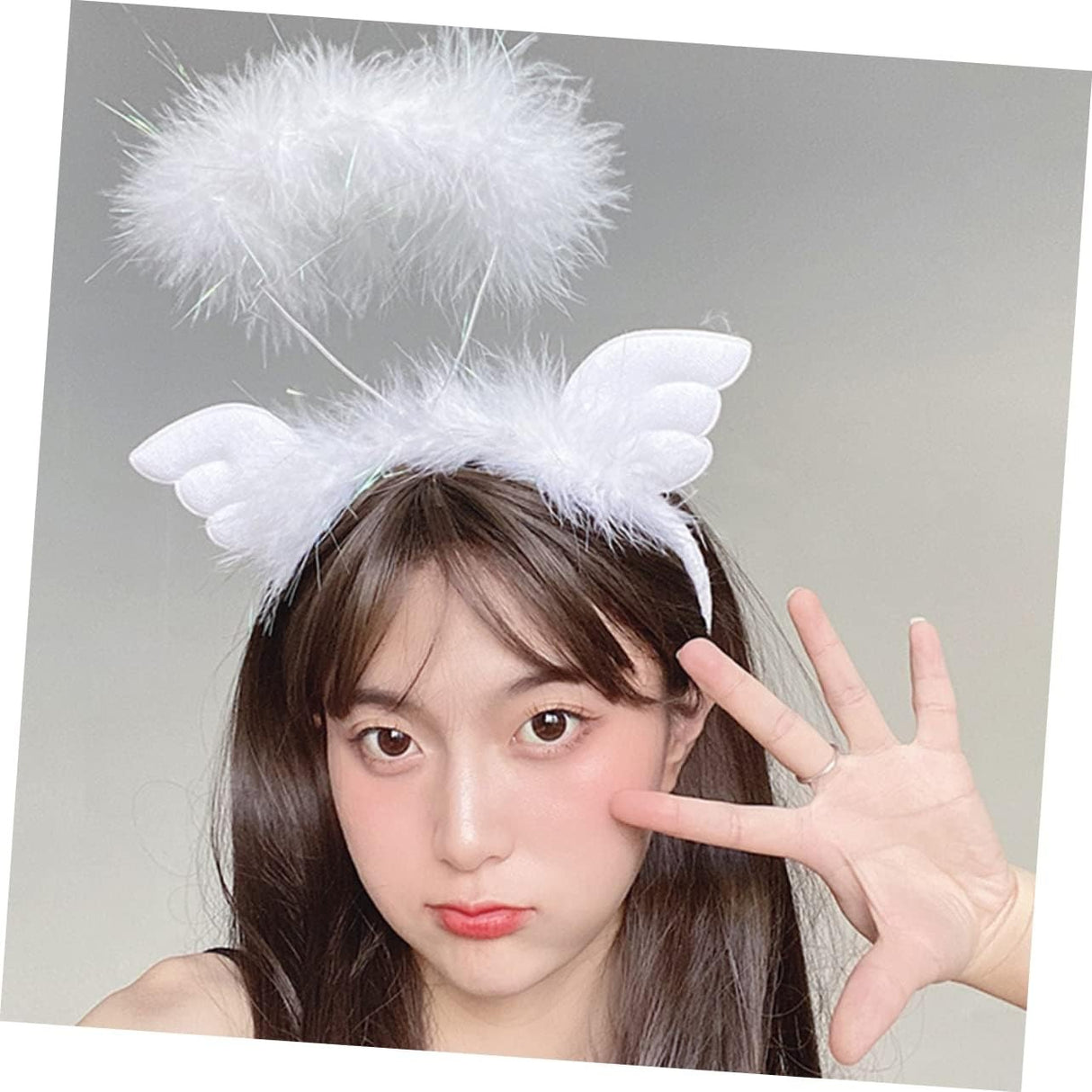 Coronita de Ingeras pentru Copii, Flippy, Bentita cu Aura, Marime Universala, Alb