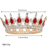 Diadema, Vivimall, din Aliaj, cu Cristale, Accesoriu Par, Aniversare, Nunta, Petrecere, 15 x 5.3 x 12.5 cm, Rosu/Alb - vivimall.ro