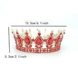 Diadema, Vivimall, din Aliaj, cu Cristale, Accesoriu Par, Aniversare, Nunta, Petrecere, 15.5 x 5.3 cm, Rosu - vivimall.ro