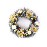 Coronita Pentru Craciun 50 Cm, Din Brad Artificial, Decorata Cu Conuri, Globulete, Flori