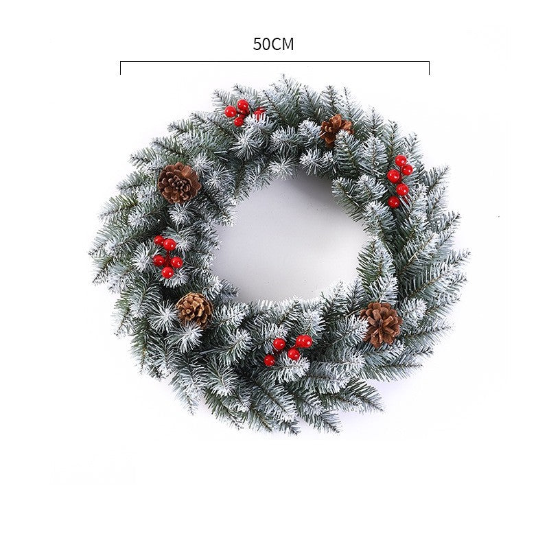Coronita Pentru Craciun 50 Cm, Din Brad Artificial, Decorata Cu Conuri Si Merisoare