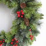 Coronita Pentru Craciun 60 Cm, Din Brad Artificial, Decorata Cu Conuri Si Merisoare