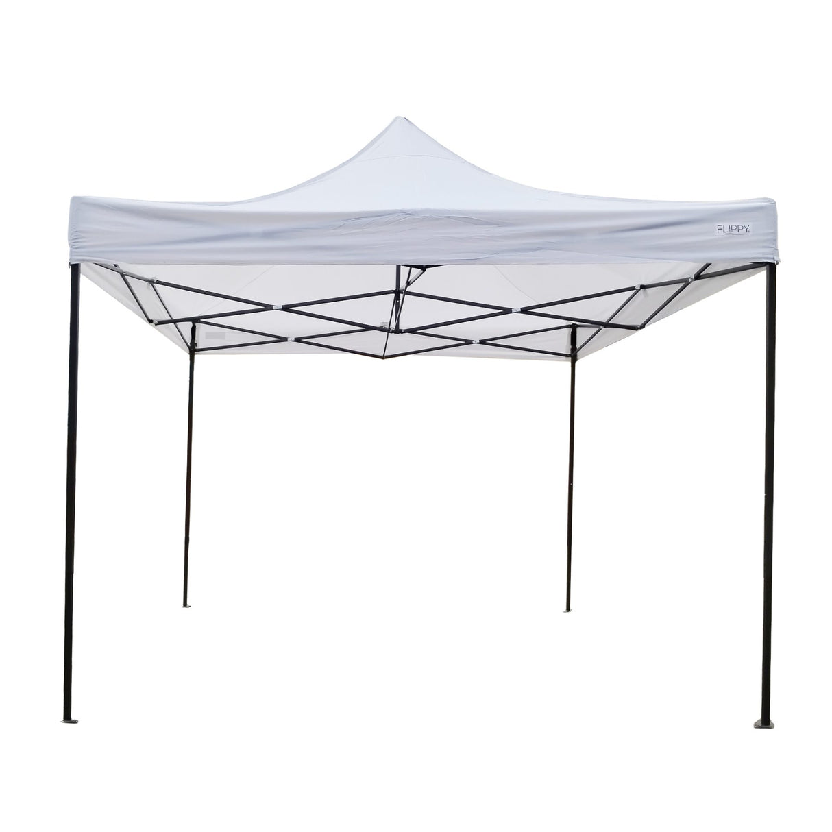 Cort Pavilion Pliabil 3x3m, Flippy, Cadru Metal Pliabil Ranforsat, Acoperis 420D 185 g/m, Polyester Oxford pentru Curte, Gradina, Evenimente, Alb