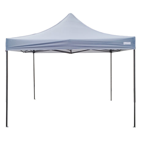 Cort pavilion pliabil Flippy 3x3m în culoare gri, vedere frontală, cadru metal ranforsat