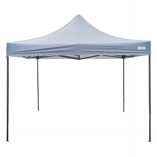 Cort pavilion pliabil Flippy 3x3m în culoare gri, vedere frontală, cadru metal ranforsat