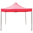 Cort pavilion pliabil Flippy 3x3m roșu, cadru metal ranforsat, vedere frontală completă