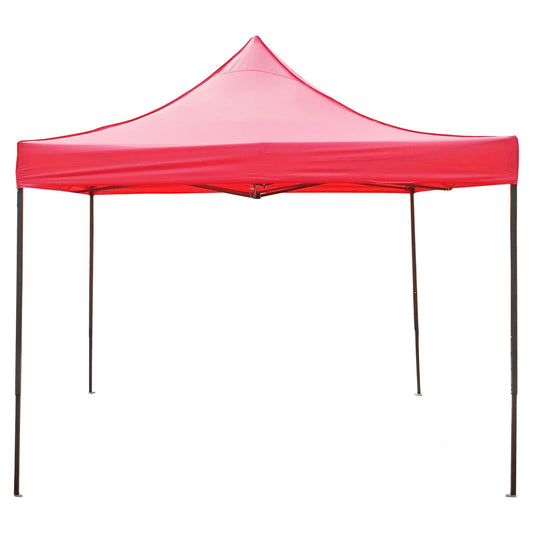 Cort pavilion pliabil Flippy 3x3m roșu, cadru metal ranforsat, vedere frontală completă