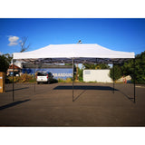 Cort Pavilion 3x6m Alb Pliabil Cadru Metal pentru Curte, Gradina, Evenimente - vivimall.ro