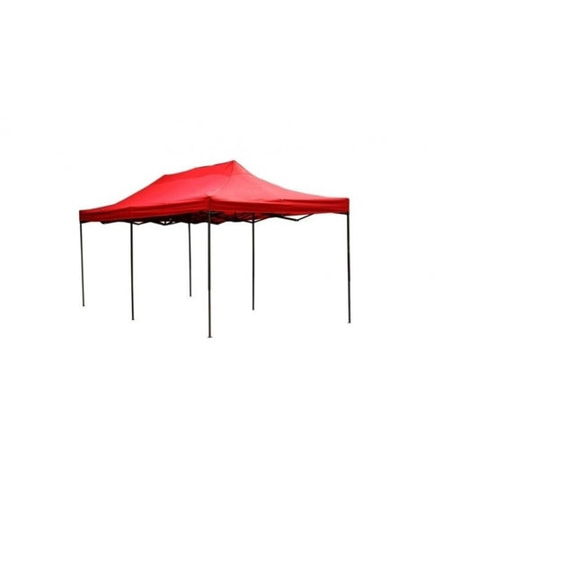 Cort Pavilion 3x6m Rosu Pliabil Cadru Metal pentru Curte, Gradina, Evenimente - vivimall.ro