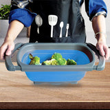 Cos De Scurgere Retractabil Pentru Chiuveta, Cu Filtru, Pentru Fructe Si Legume, De Uz Casnic, 39X12 Cm, Design Extensibil Pana La 61 Cm, Cu Manere De Prindere - vivimall.ro