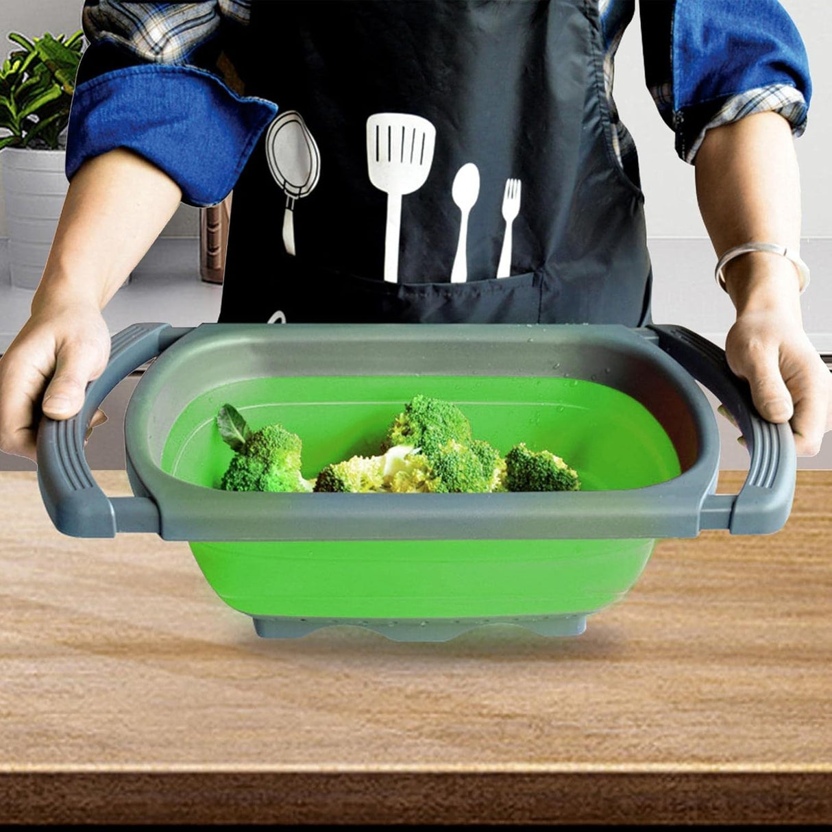 Cos De Scurgere Retractabil Pentru Chiuveta, Cu Filtru, Pentru Fructe Si Legume, De Uz Casnic, 39X12 Cm, Design Extensibil Pana La 61 Cm, Cu Manere De Prindere - vivimall.ro
