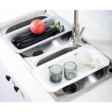 Cos De Scurgere Pentru Chiuveta De Bucatarie, Plastic, Telescopic, 36X20X5 Cm, Alb - vivimall.ro