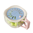 Cos de Scurgere pentru Fructe 2 in 1, Flippy, din Plastic durabil, Filtru Telescopic, Scurgator de Fructe si Legume, pentru uz Casnic, 15 x 15 x 8.5 cm, Albastru/Bej - vivimall.ro