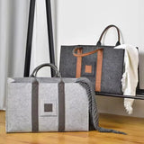 Cos Multifunctional pentru Rufe, Cos Depozitare, Vivimall, Gri Inchis, 50x34x32, Geanta Durabila pentru Lemne si Accesorii - vivimall.ro