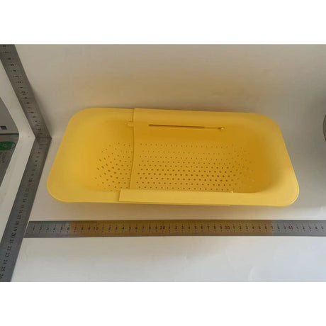 Cos pentru Scurgere Chiuveta de Bucatarie, Vivimall, Plastic, Telescopic, 36x20x5 cm, Galben - vivimall.ro