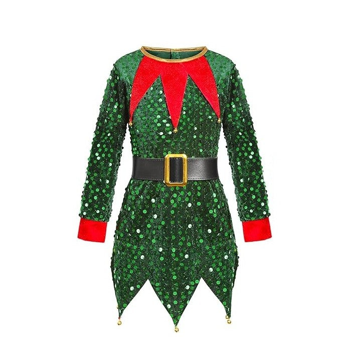 Costum Craciun, Flippy, Spiridus, rosu,  10 - 13 ani, catifea - vivimall.ro