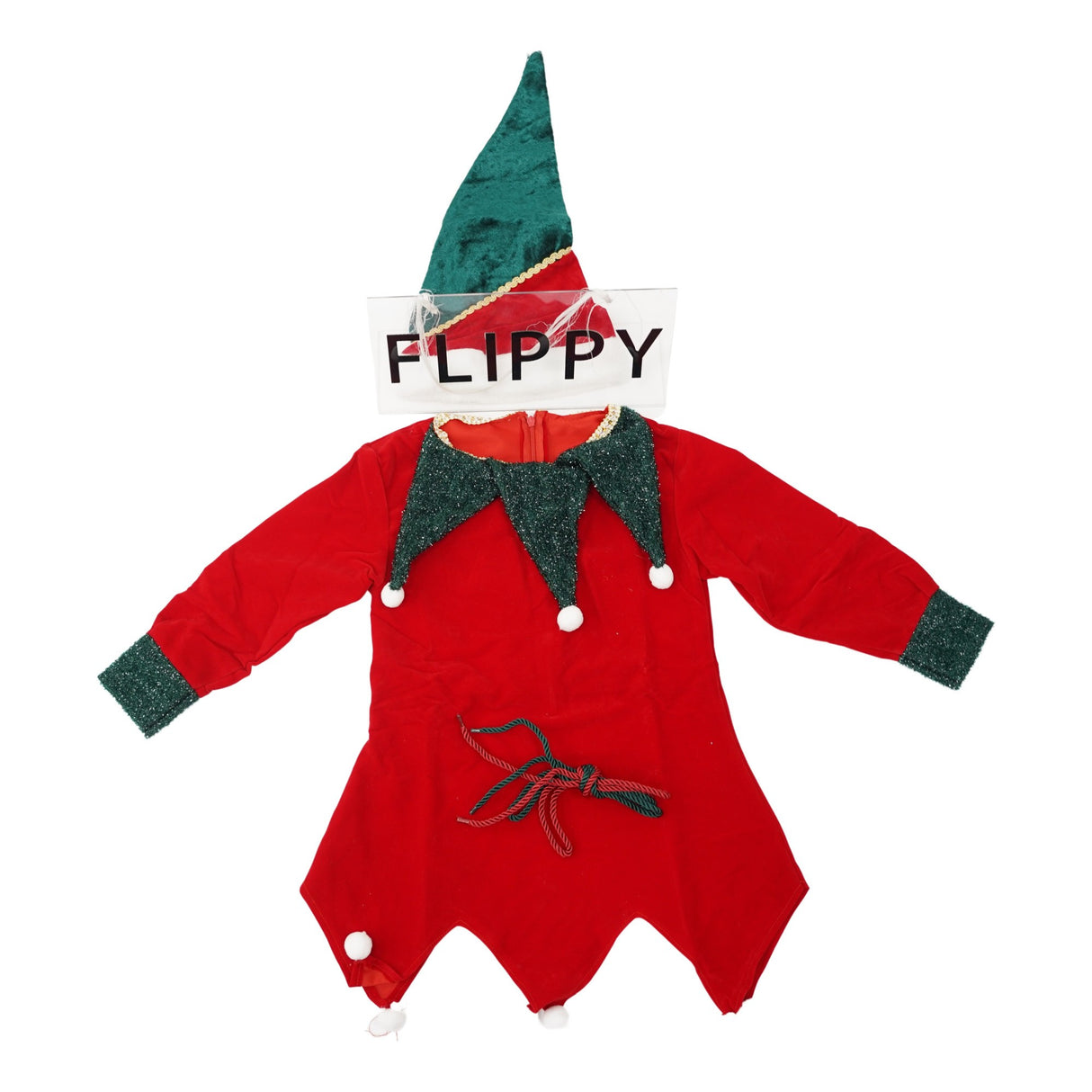 Costum Craciun Pentru Fetite, Spiridus, 4 - 6 Ani, Catifea