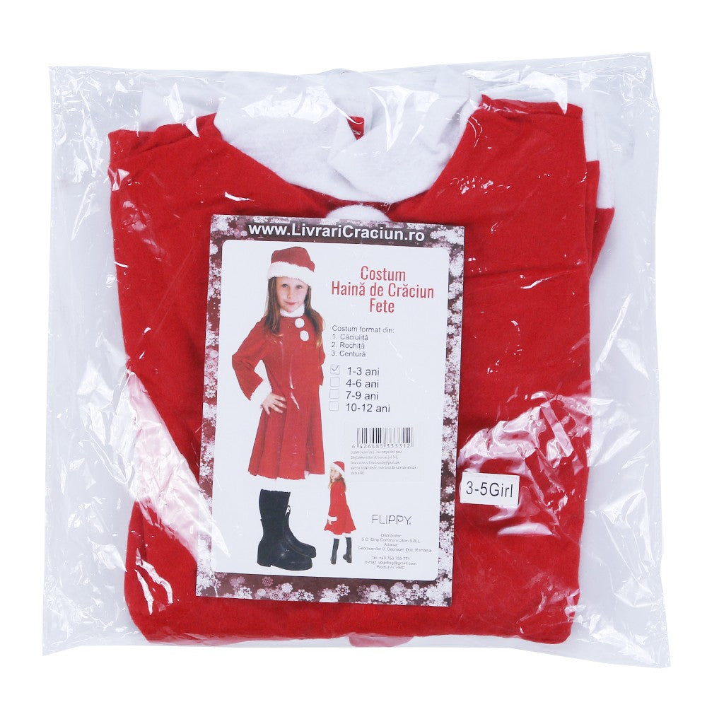 Costum Craciunita Fata, 1-3 Ani, 3 Piese, Polar