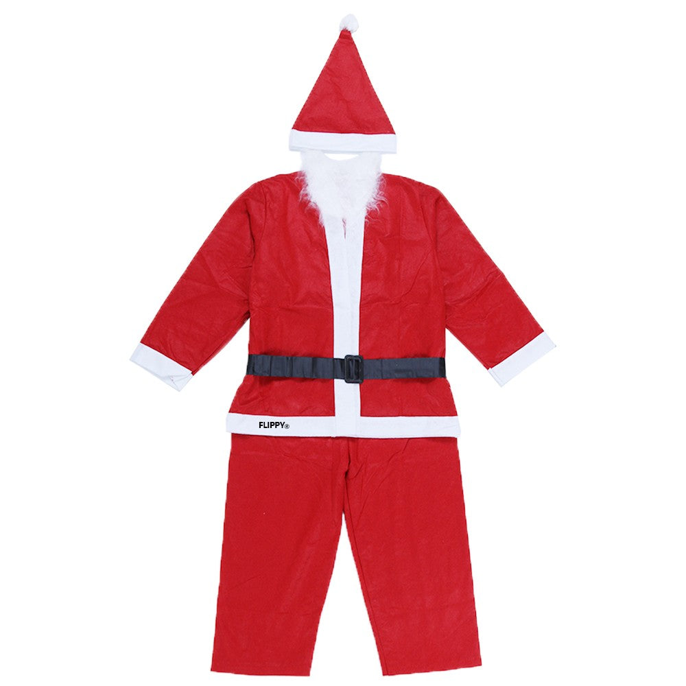 Costum Mos Craciun Baiat, 10-12 Ani, 5 Piese, Polar