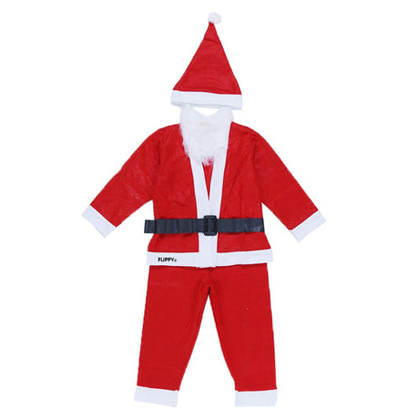 Costum Mos Craciun Baiat, 4-6 Ani, 5 Piese, Polar