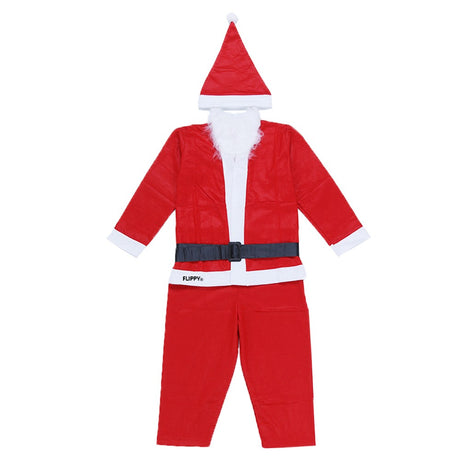 Costum Mos Craciun Baiat, 7-9 Ani, 5 Piese, Polar