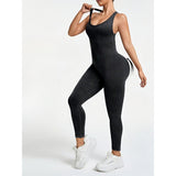 Costum Sport de Dama, Vivimall, One Piece, pentru Yoga, Elastic, Fara Cusaturi, Negru, Marime L - vivimall.ro
