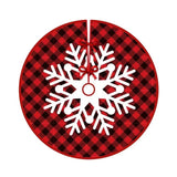 Covoras Pentru Bradul De Craciun, Din Tesatura Pufoasa, Cu Fundite De Prindere, Carouri Rosu/, Diametru 90 Cm - vivimall.ro