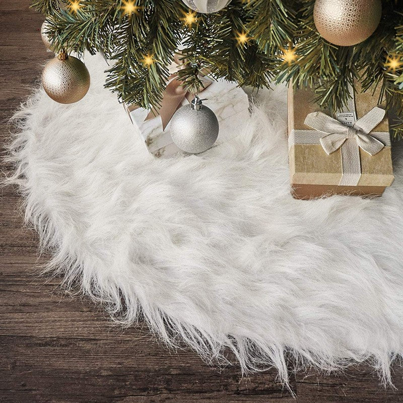 Covor Pentru Bradul De Craciun White Haipai, Diametru 78 Cm, Blana Cu O Grosime 4 Cm