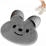 Covoras de Baie, Flippy, pentru Masaj/Spalat Picioare, din TPE, Antiderapant, 45 x 45 cm, Model Iepuras, Gri